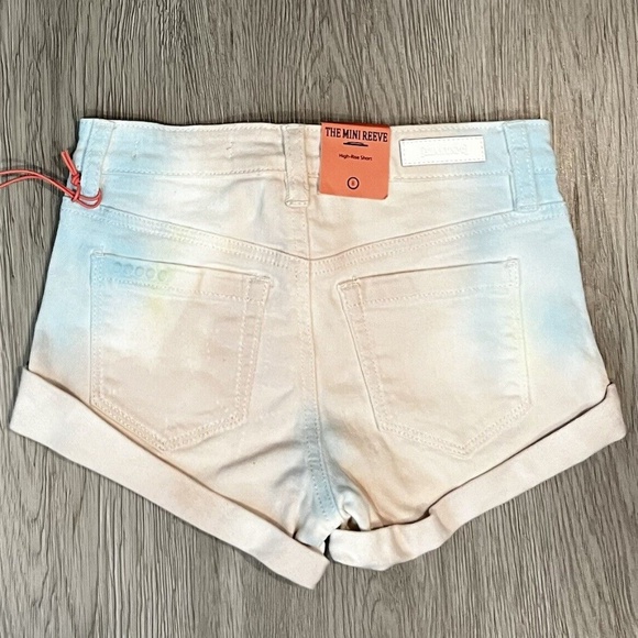 Blank NYC Big Girl's Spray Tie Dye Denim Shorts W/Folded Hem Sizes 8 or 10 - Picture 12 of 15